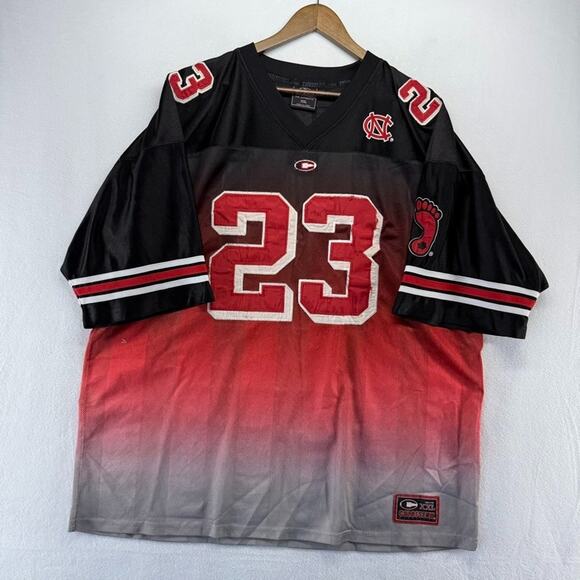 Vintage North Carolina Football Jersey Mens 2XL Black Red Hip Hop Distressed y2k - Picture 1 of 14